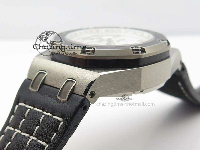 Royal Oak Offshore Juan Pablo Montoya JF Best Edition White Dial On Black Leather Strap A2226