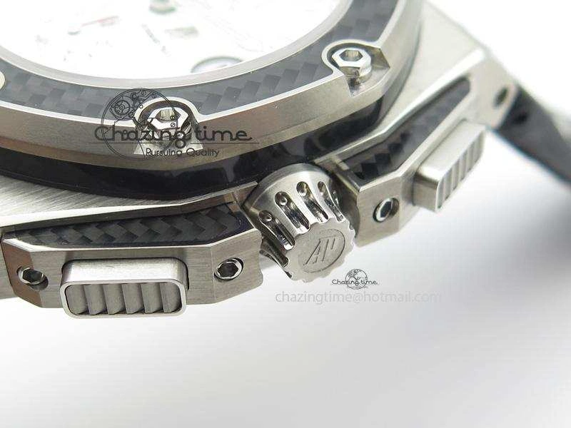 Royal Oak Offshore Juan Pablo Montoya JF Best Edition White Dial On Black Leather Strap A2226