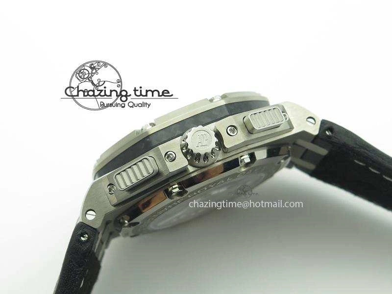 Royal Oak Offshore Juan Pablo Montoya JF Best Edition White Dial On Black Leather Strap A2226
