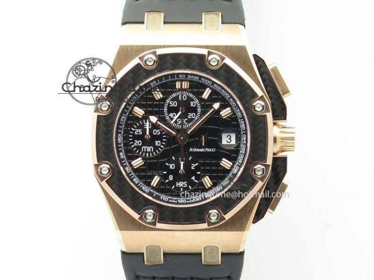 Royal Oak Offshore Juan Pablo Montoya RG JF Best Edition Black Dial On Black Leather Strap A2226