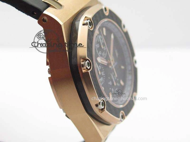 Royal Oak Offshore Juan Pablo Montoya RG JF Best Edition Black Dial On Black Leather Strap A2226