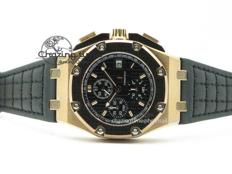Royal Oak Offshore Juan Pablo Montoya RG JF Best Edition Black Dial On Black Leather Strap A2226