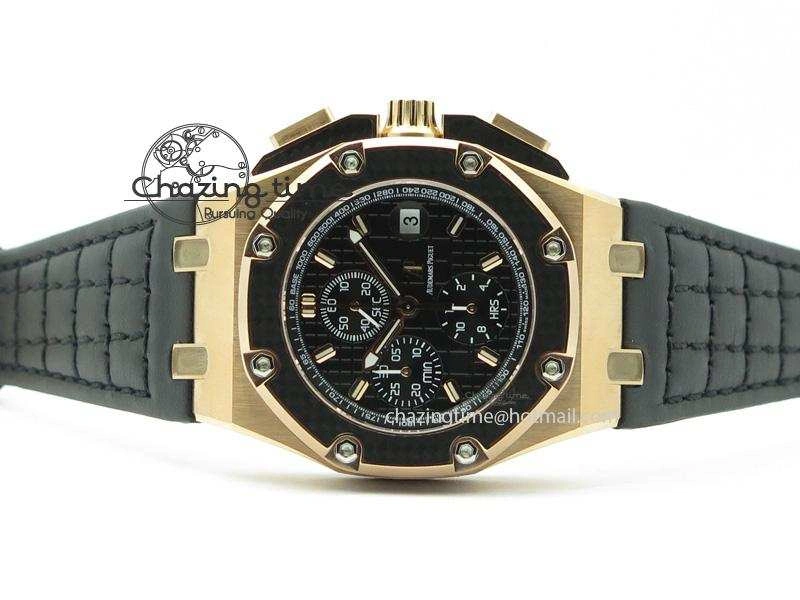 Royal Oak Offshore Juan Pablo Montoya RG JF Best Edition Black Dial On Black Leather Strap A2226