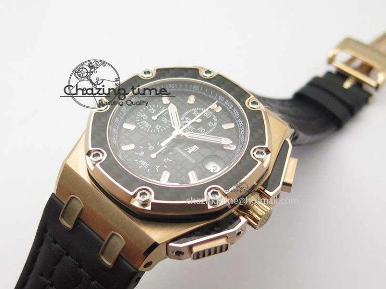 Royal Oak Offshore Juan Pablo Montoya RG JF Best Edition Black Dial On Black Leather Strap A2226