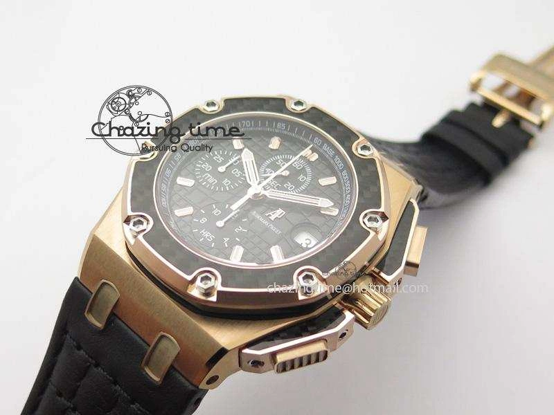 Royal Oak Offshore Juan Pablo Montoya RG JF Best Edition Black Dial On Black Leather Strap A2226