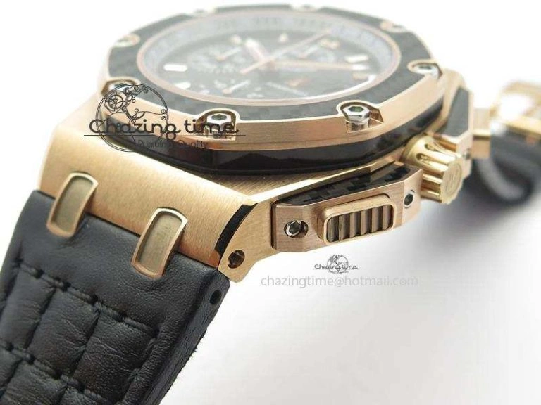 Royal Oak Offshore Juan Pablo Montoya RG JF Best Edition Black Dial On Black Leather Strap A2226
