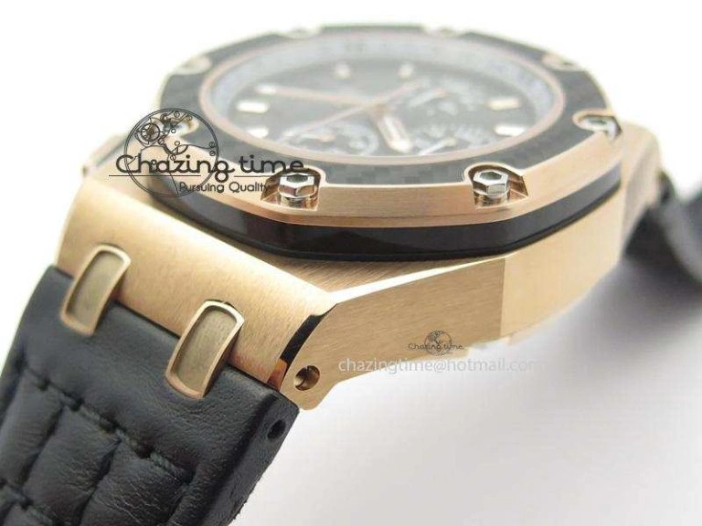 Royal Oak Offshore Juan Pablo Montoya RG JF Best Edition Black Dial On Black Leather Strap A2226