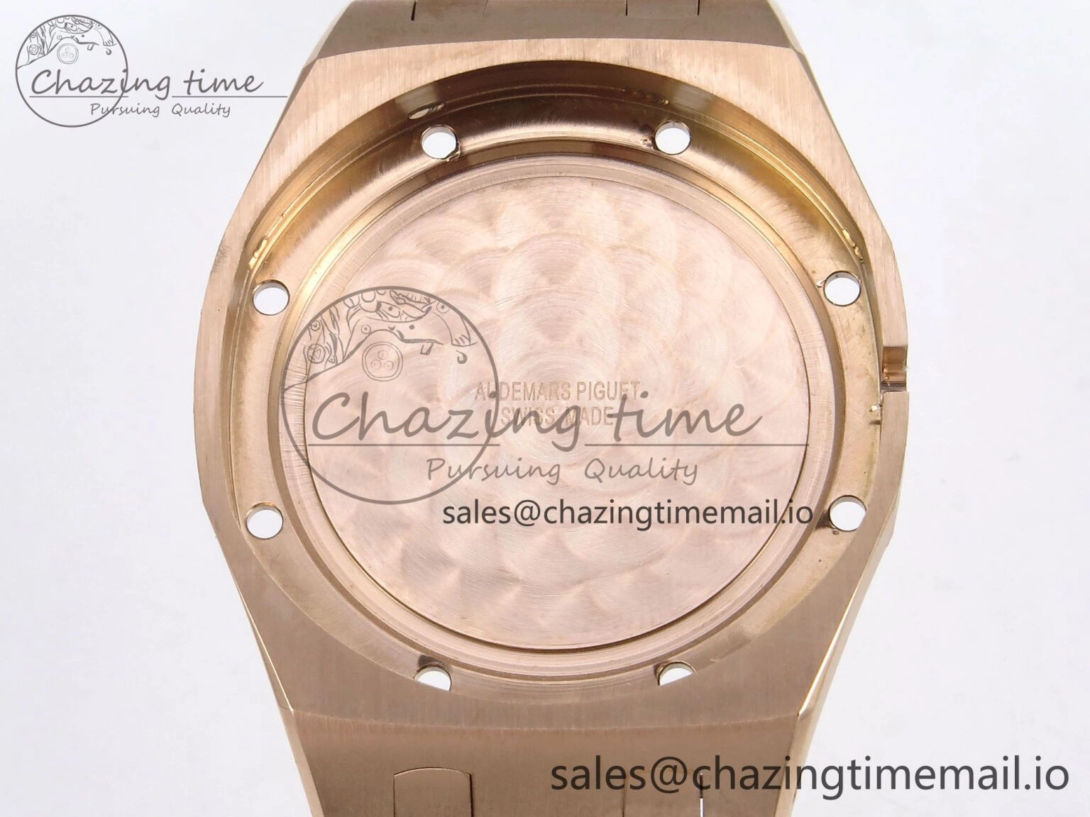 Royal Oak Offshore Ladies 33mm RG DRF Best Edition White Dial Diamonds Bezel on White Rubber Strap ETA Quartz