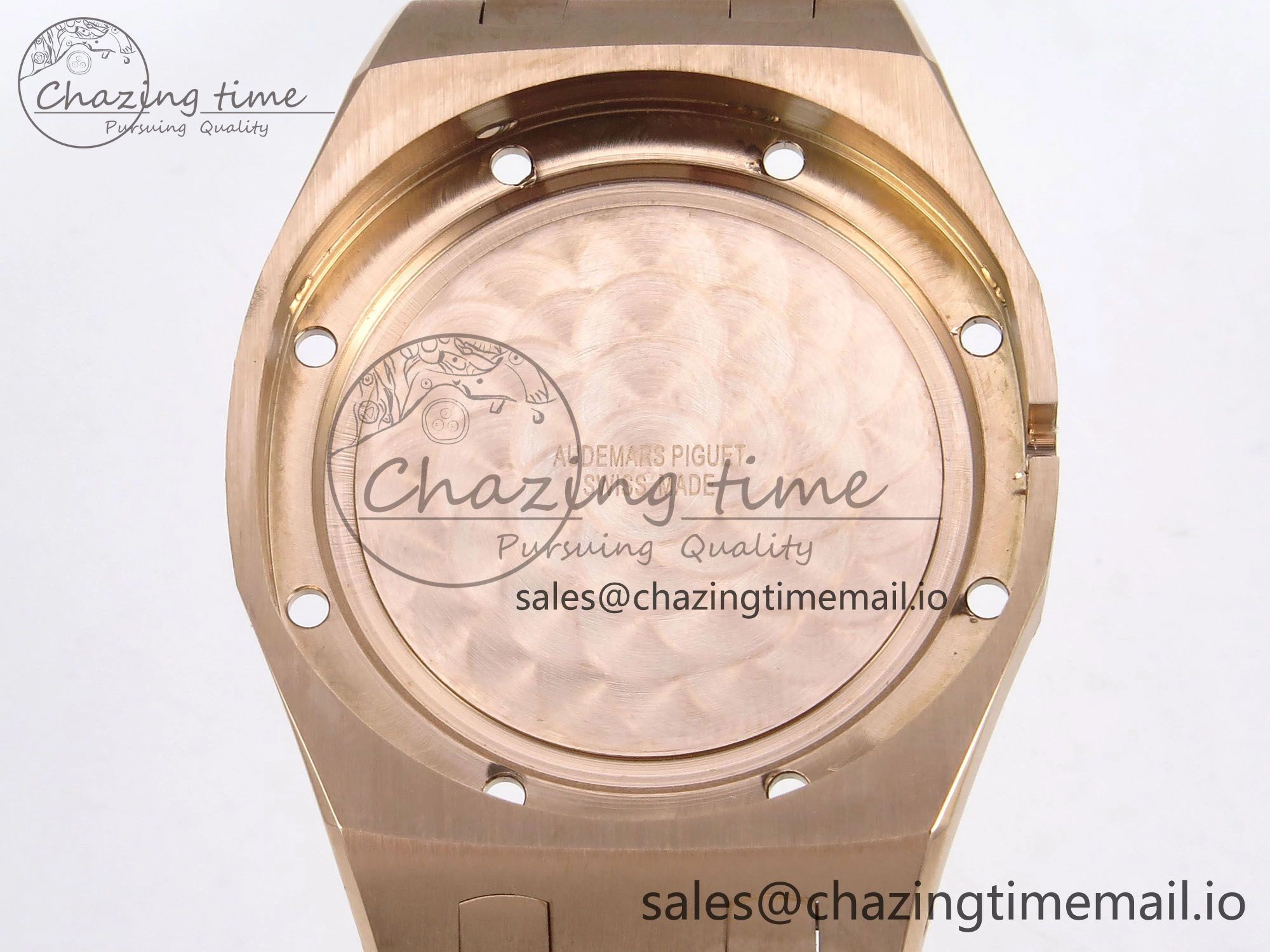 Royal Oak Offshore Ladies 33mm RG DRF Best Edition White Dial Diamonds Bezel on White Rubber Strap ETA Quartz