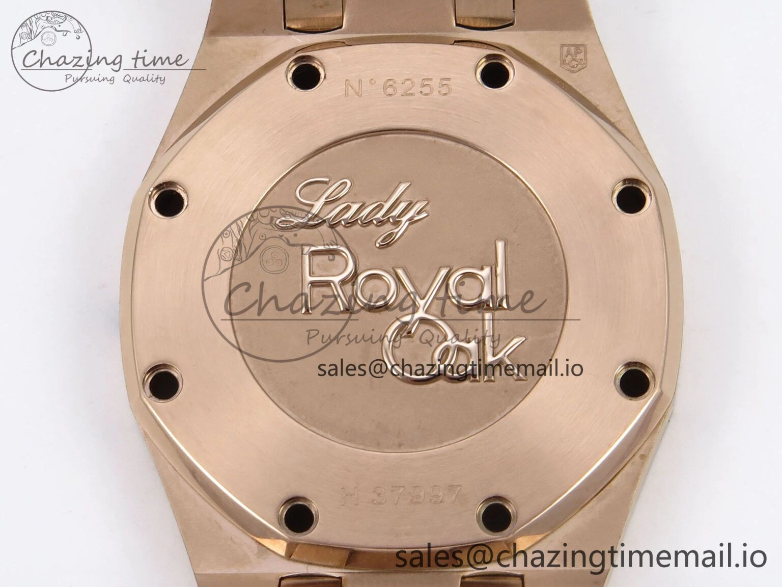 Royal Oak Offshore Ladies 33mm RG DRF Best Edition White Dial Diamonds Bezel on White Rubber Strap ETA Quartz