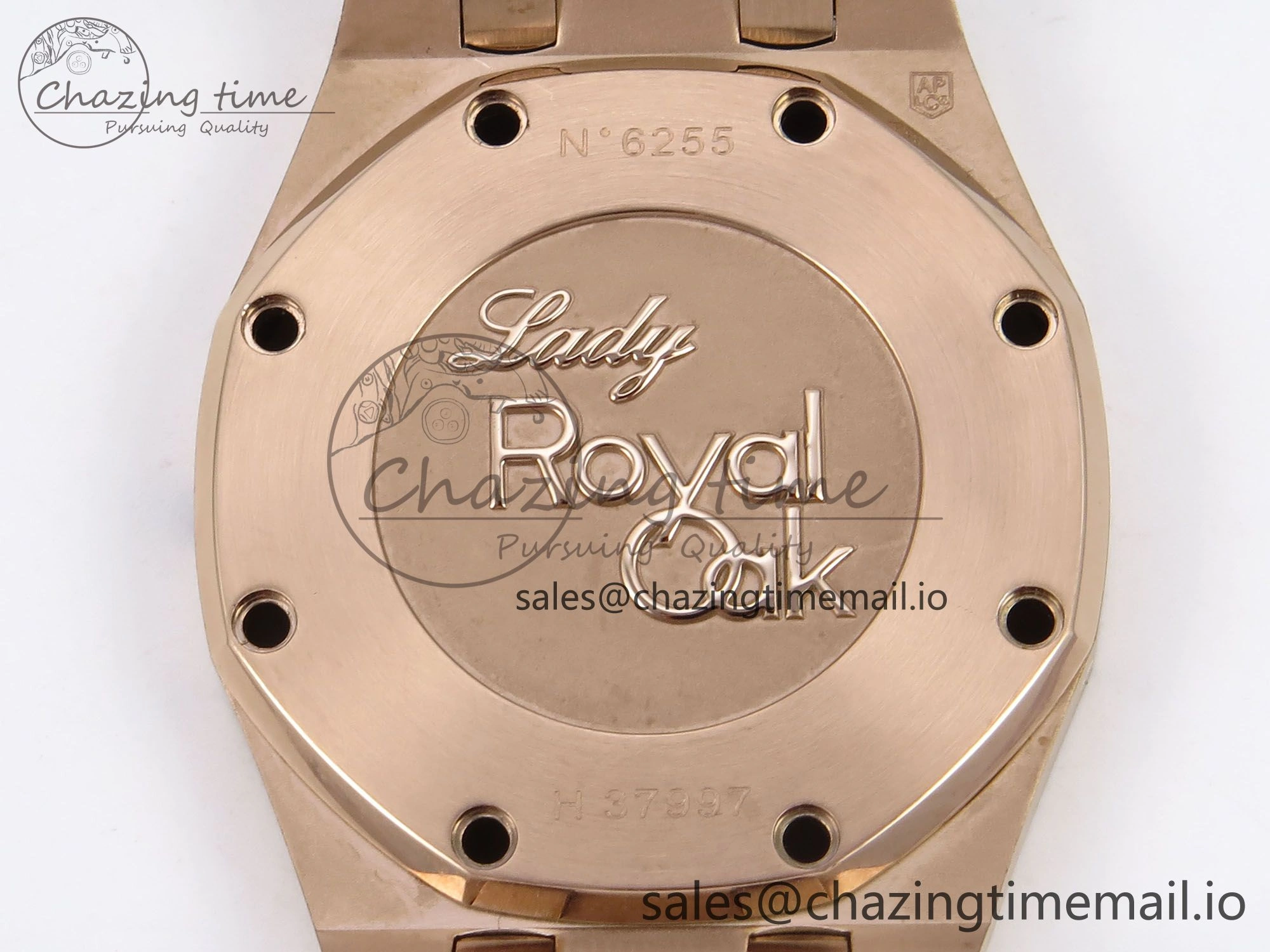 Royal Oak Offshore Ladies 33mm RG DRF Best Edition White Dial Diamonds Bezel on White Rubber Strap ETA Quartz