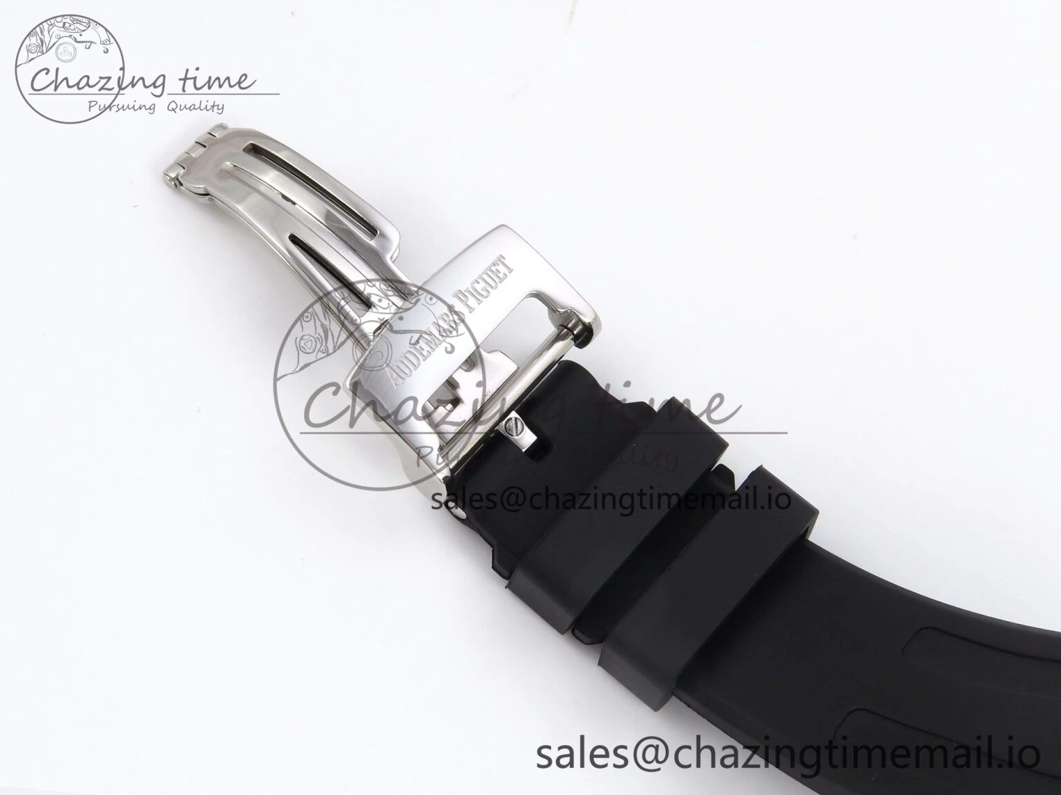 Royal Oak Offshore Ladies 33mm SS DRF Best Edition Black Dial Diamonds Bezel on Black Rubber Strap ETA Quartz