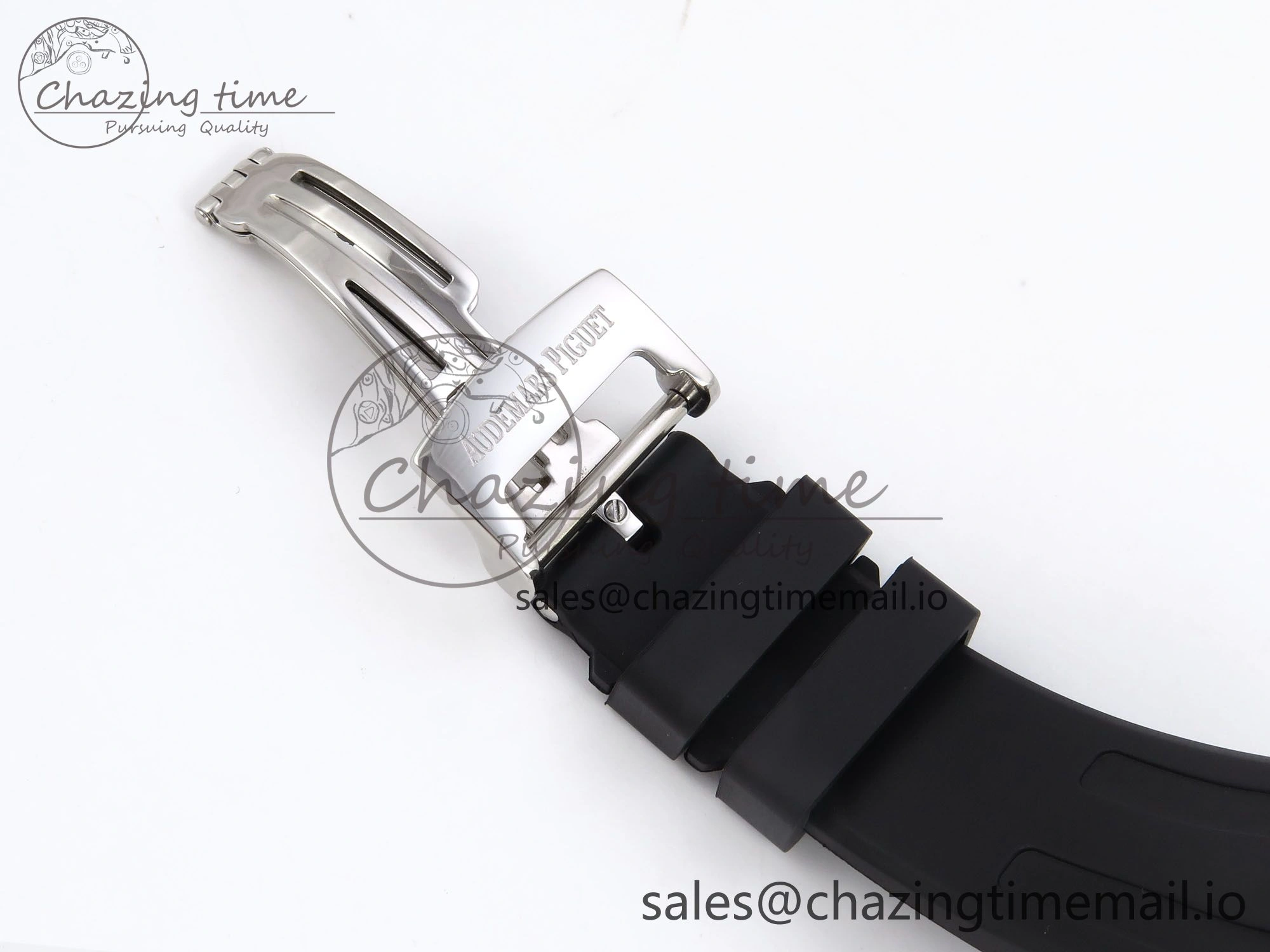 Royal Oak Offshore Ladies 33mm SS DRF Best Edition Black Dial Diamonds Bezel on Black Rubber Strap ETA Quartz