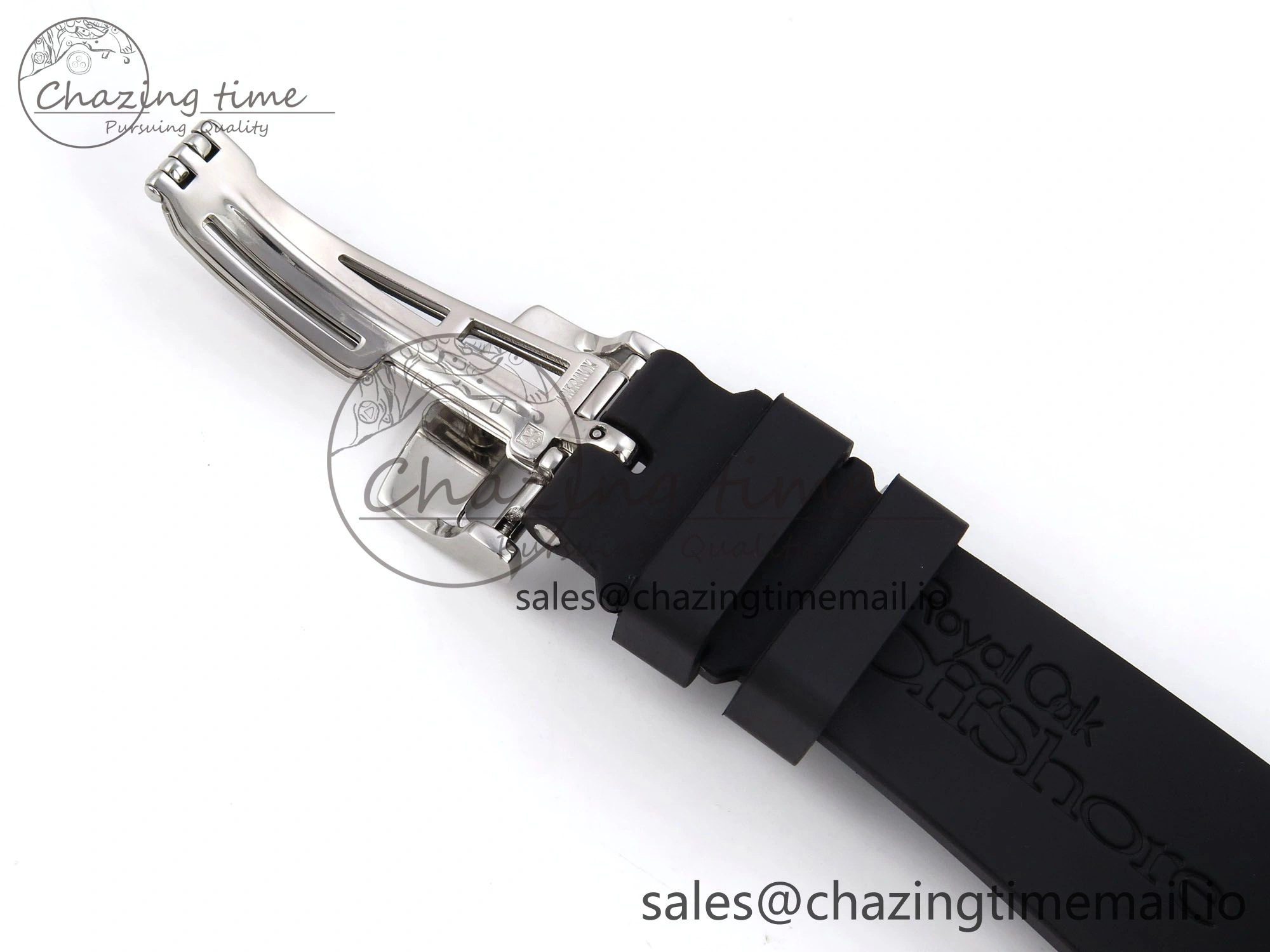Royal Oak Offshore Ladies 33mm SS DRF Best Edition Black Dial Diamonds Bezel on Black Rubber Strap ETA Quartz
