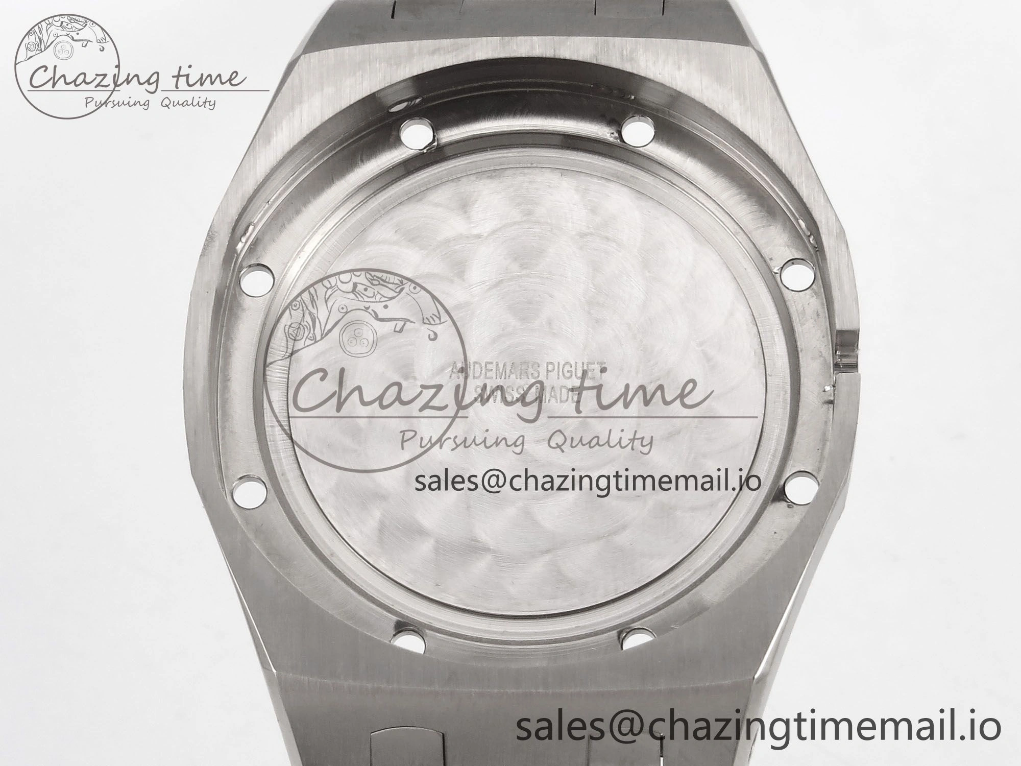 Royal Oak Offshore Ladies 33mm SS DRF Best Edition Blue Dial Diamonds Bezel on Blue Leather Strap ETA Quartz