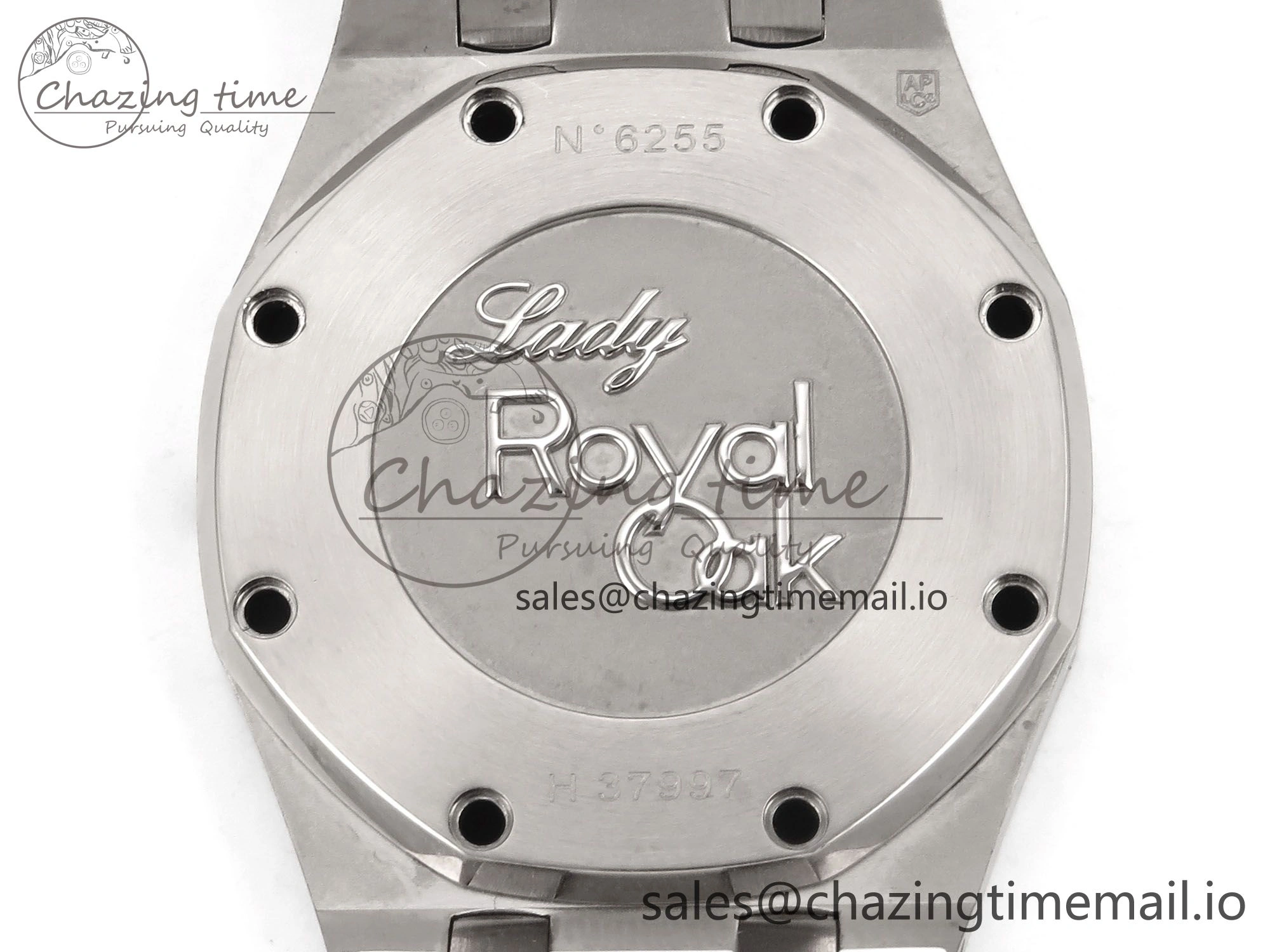 Royal Oak Offshore Ladies 33mm SS DRF Best Edition Blue Dial Diamonds Bezel on Blue Leather Strap ETA Quartz