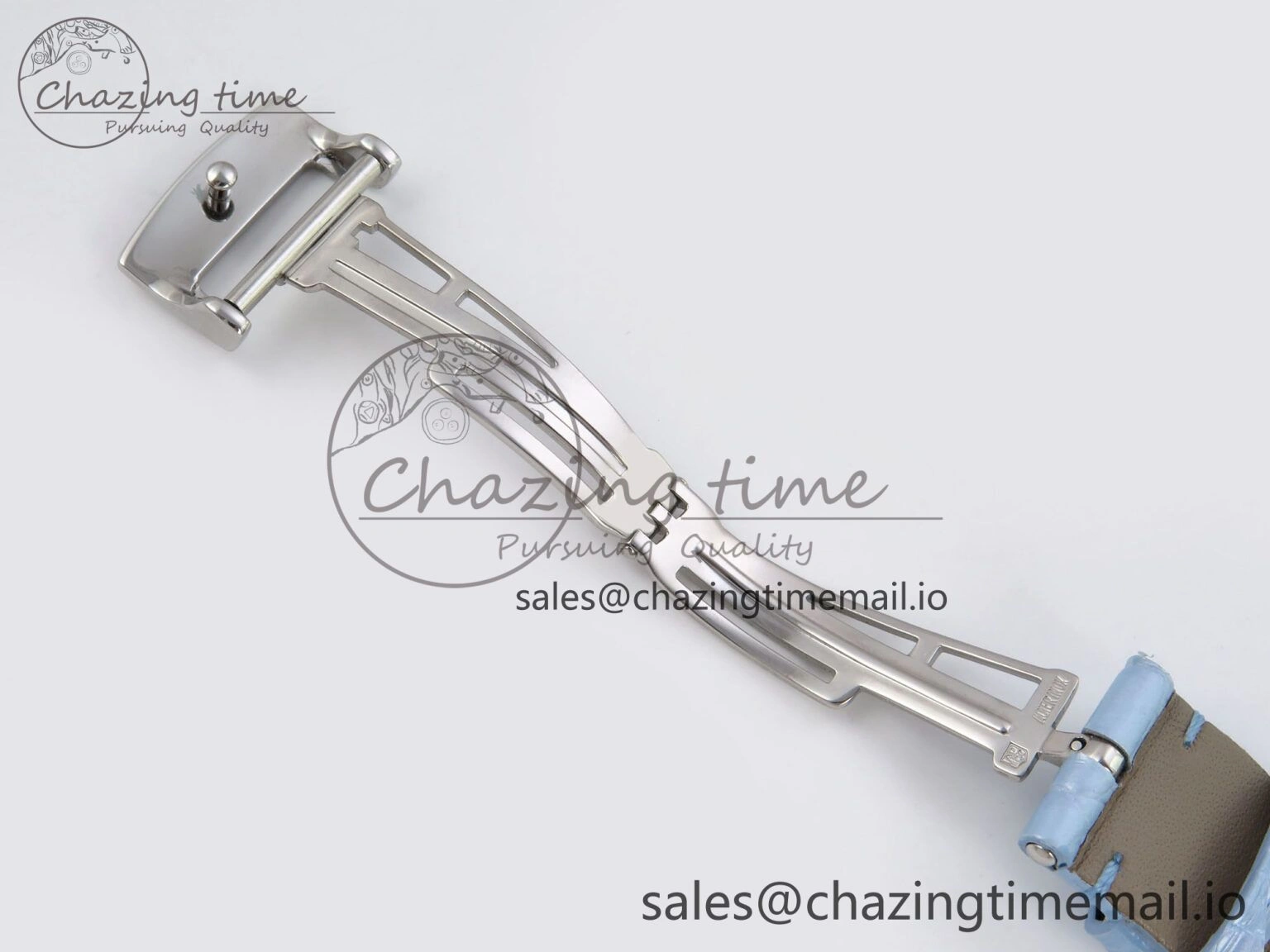 Royal Oak Offshore Ladies 33mm SS DRF Best Edition Blue Dial Diamonds Bezel on Blue Leather Strap ETA Quartz