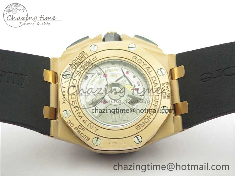 Royal Oak Offshore Pride Of Germany 44mm RG JF 1:1 Best Edition on Rubber Strap A3126 w  Cyclops and DW Mod V2