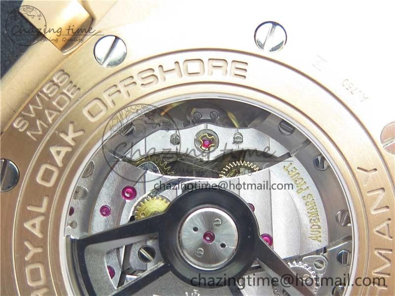 Royal Oak Offshore Pride Of Germany 44mm RG JF 1:1 Best Edition on Rubber Strap A3126 w  Cyclops and DW Mod V2