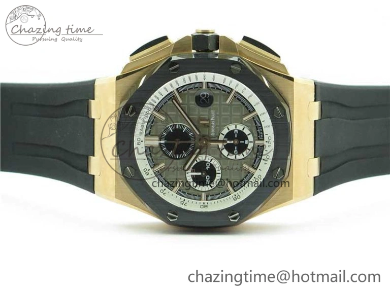 Royal Oak Offshore Pride Of Germany 44mm RG JF 1:1 Best Edition on Rubber Strap A3126 w  Cyclops and DW Mod V2