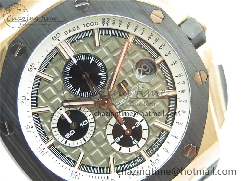 Royal Oak Offshore Pride Of Germany 44mm RG JF 1:1 Best Edition on Rubber Strap A3126 w  Cyclops and DW Mod V2