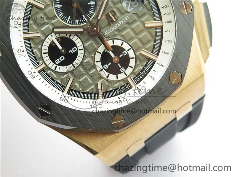 Royal Oak Offshore Pride Of Germany 44mm RG JF 1:1 Best Edition on Rubber Strap A3126 w  Cyclops and DW Mod V2
