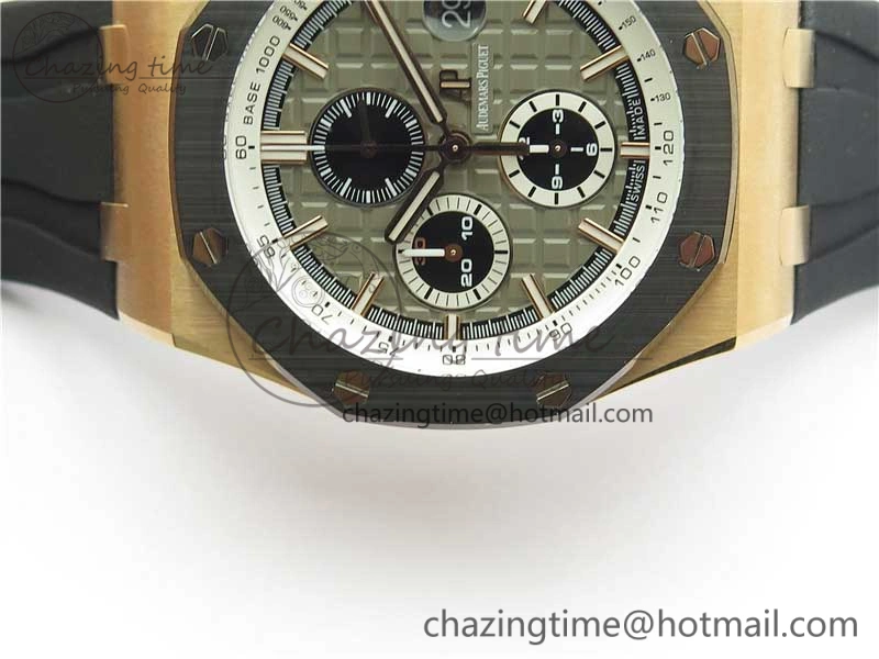 Royal Oak Offshore Pride Of Germany 44mm RG JF 1:1 Best Edition on Rubber Strap A3126 w  Cyclops and DW Mod V2