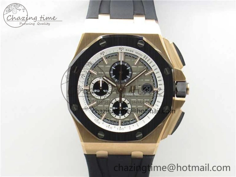Royal Oak Offshore Pride Of Germany 44mm RG JF 1:1 Best Edition on Rubber Strap A3126 w  Cyclops and DW Mod V2