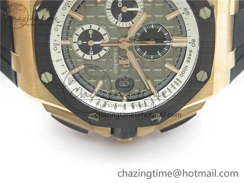 Royal Oak Offshore Pride Of Germany 44mm RG JF 1:1 Best Edition on Rubber Strap A3126 w  Cyclops and DW Mod V2