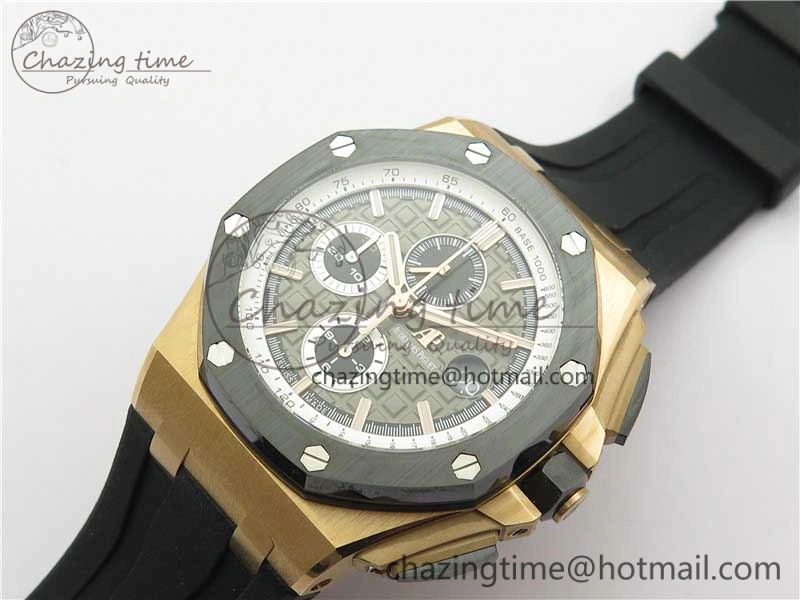 Royal Oak Offshore Pride Of Germany 44mm RG JF 1:1 Best Edition on Rubber Strap A3126 w  Cyclops and DW Mod V2