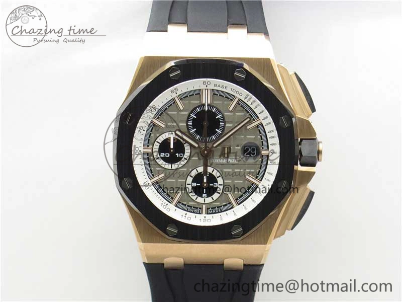 Royal Oak Offshore Pride Of Germany 44mm RG JF 1:1 Best Edition on Rubber Strap A3126 w  Cyclops and DW Mod V2