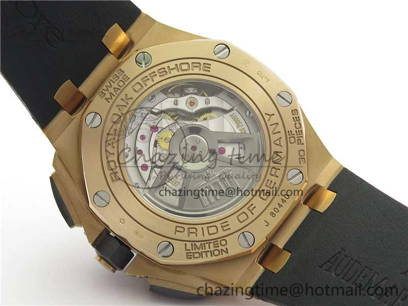Royal Oak Offshore Pride Of Germany 44mm RG JF 1:1 Best Edition on Rubber Strap A3126 w  Cyclops and DW Mod V2