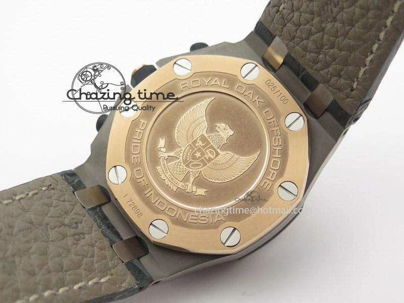 Royal Oak Offshore “Pride of Indonesia” JF Best Edition On Grey Leather Strap A7750