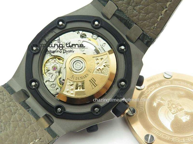 Royal Oak Offshore “Pride of Indonesia” JF Best Edition On Grey Leather Strap A7750