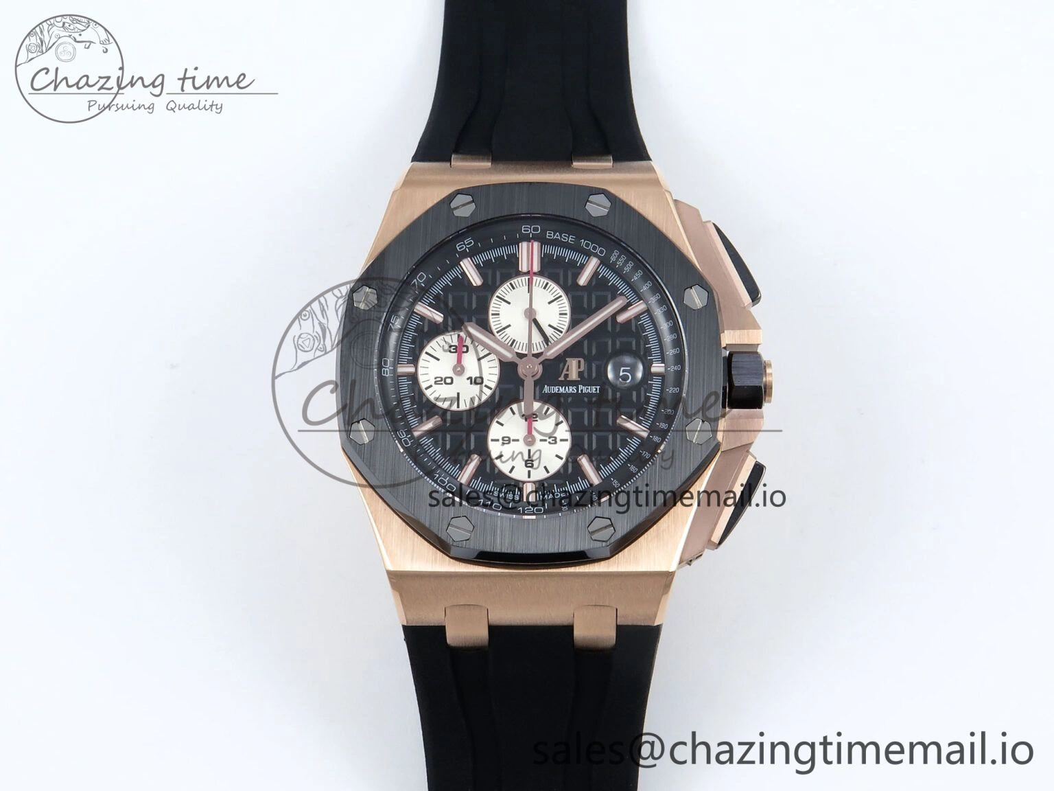 Royal Oak Offshore RG APF Best Edition Black White Dial on Black Rubber Strap A3126
