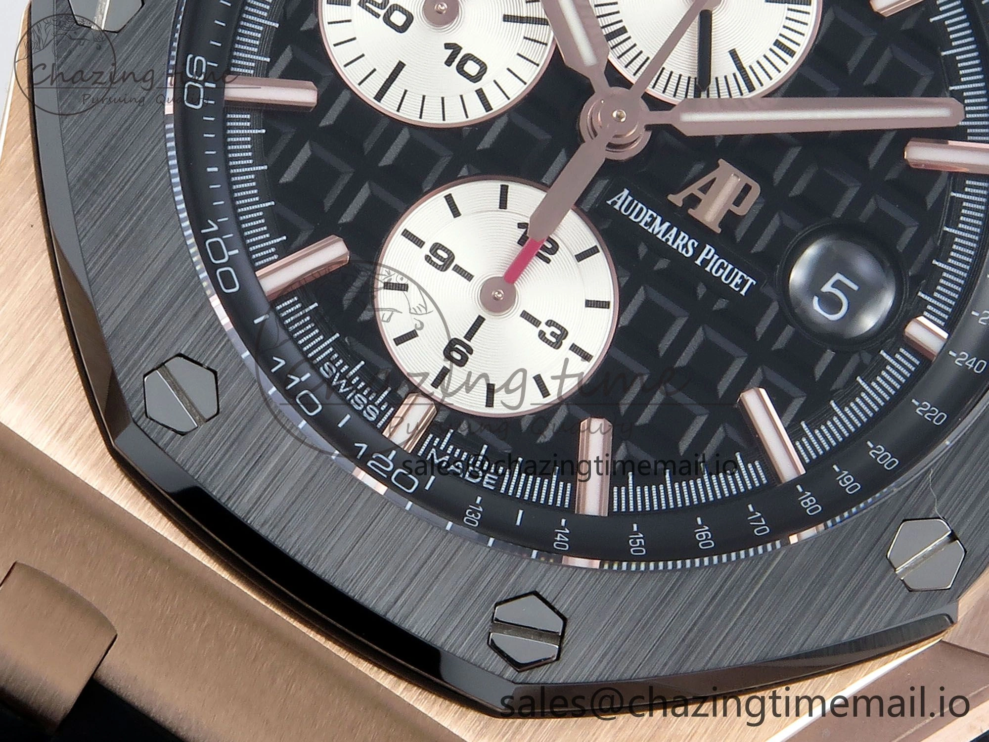 Royal Oak Offshore RG APF Best Edition Black White Dial on Black Rubber Strap A3126