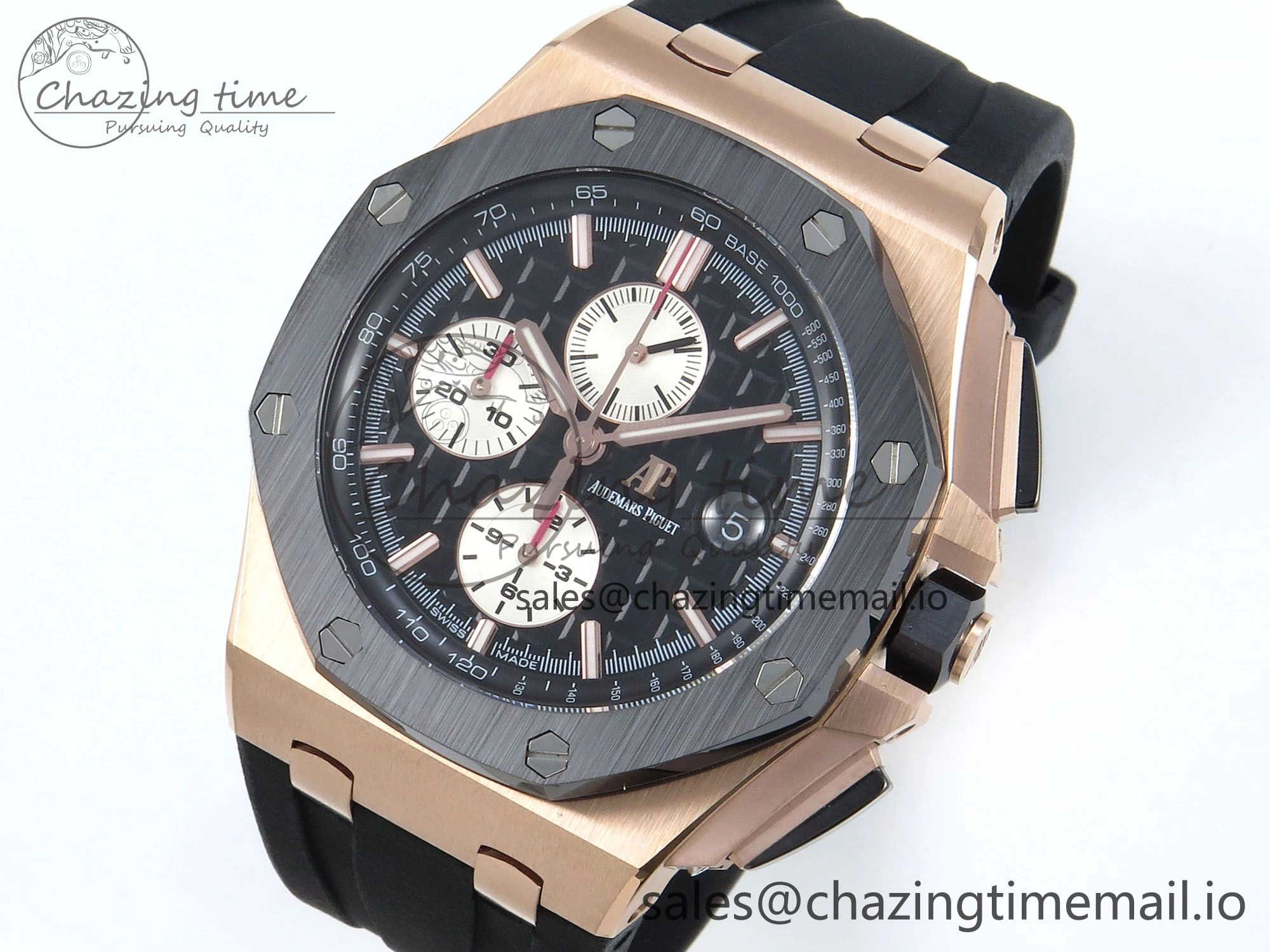 Royal Oak Offshore RG APF Best Edition Black White Dial on Black Rubber Strap A3126