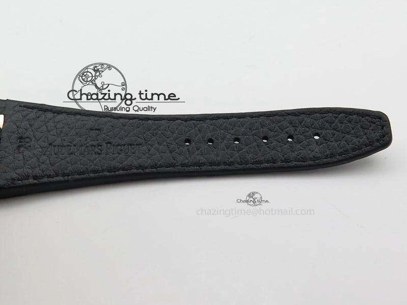 Royal Oak Offshore RG Full Paved Diamonds JF Best Edition on Black Leather Strap A7750