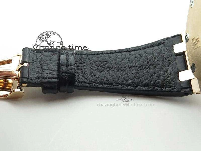 Royal Oak Offshore RG Full Paved Diamonds JF Best Edition on Black Leather Strap A7750