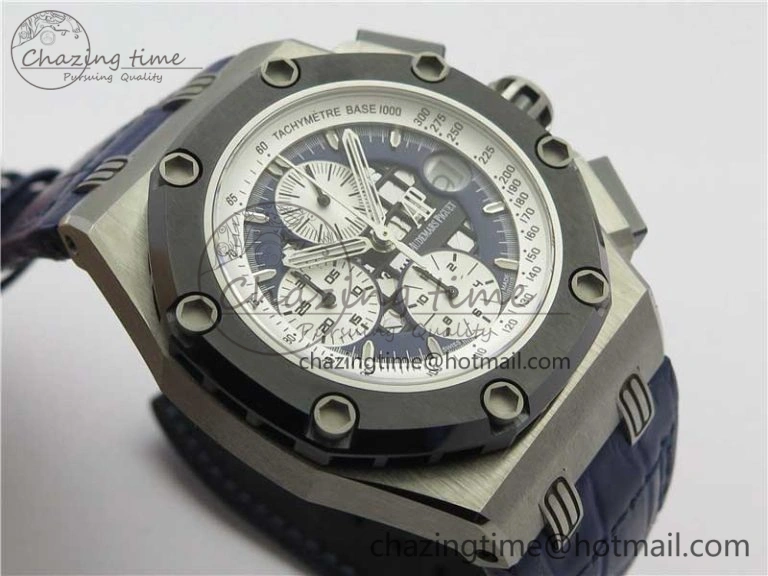 Royal Oak Offshore Ruben Barrichello II JF Best Edition Blue Dial on Blue Leather Strap A3126 V2