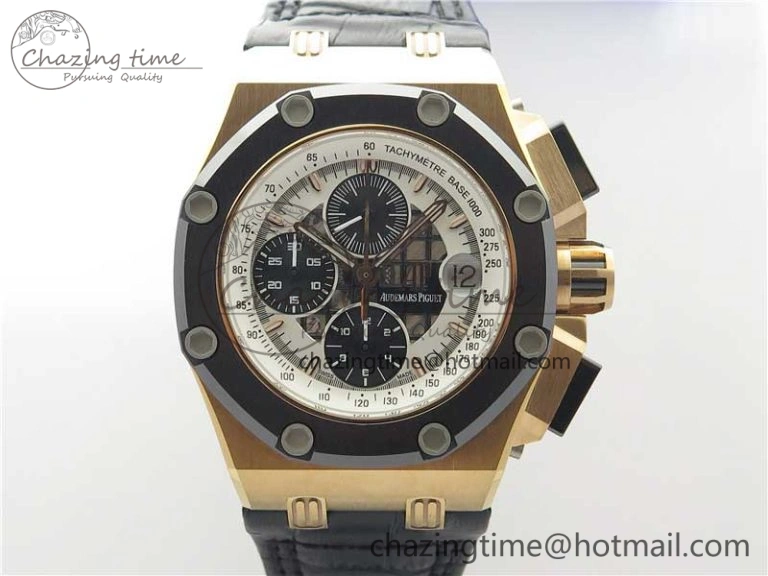 Royal Oak Offshore Ruben Barrichello II RG JF Best Edition Silver Dial on Black Leather Strap A3126 V2
