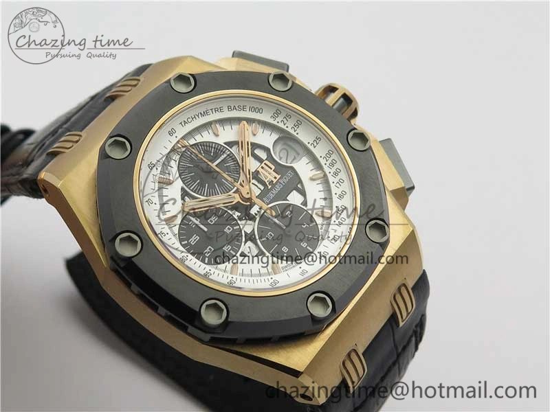 Royal Oak Offshore Ruben Barrichello II RG JF Best Edition Silver Dial on Black Leather Strap A3126 V2