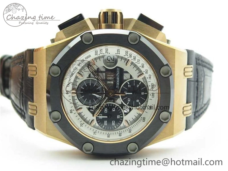 Royal Oak Offshore Ruben Barrichello II RG JF Best Edition Silver Dial on Black Leather Strap A3126 V2