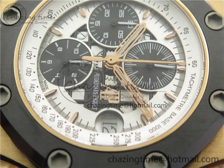 Royal Oak Offshore Ruben Barrichello II RG JF Best Edition Silver Dial on Black Leather Strap A3126 V2