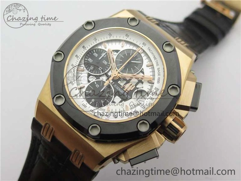 Royal Oak Offshore Ruben Barrichello II RG JF Best Edition Silver Dial on Black Leather Strap A3126 V2