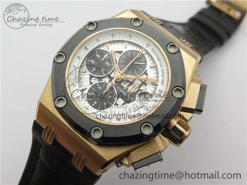 Royal Oak Offshore Ruben Barrichello II RG JF Best Edition Silver Dial on Black Leather Strap A3126 V2