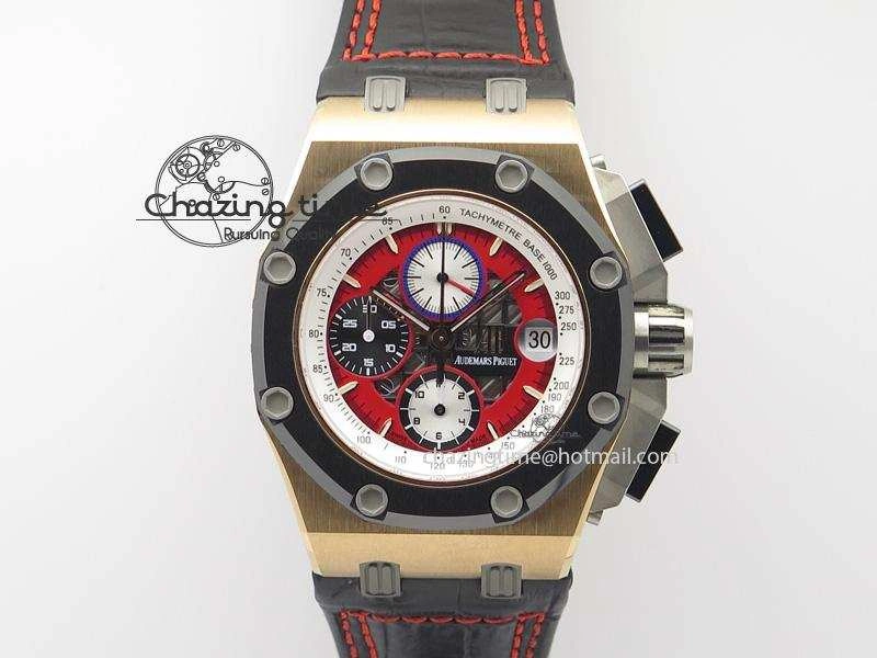 Royal Oak Offshore Ruben Barrichello III RG JF Best Edition On Black Leather Strap A3126