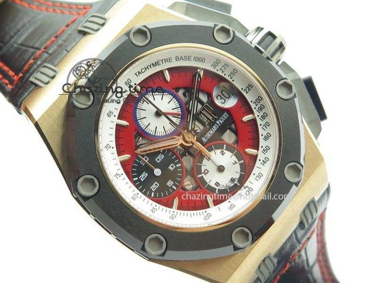 Royal Oak Offshore Ruben Barrichello III RG JF Best Edition On Black Leather Strap A3126