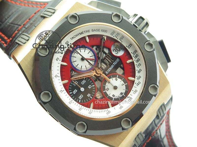 Royal Oak Offshore Ruben Barrichello III RG JF Best Edition On Black Leather Strap A3126