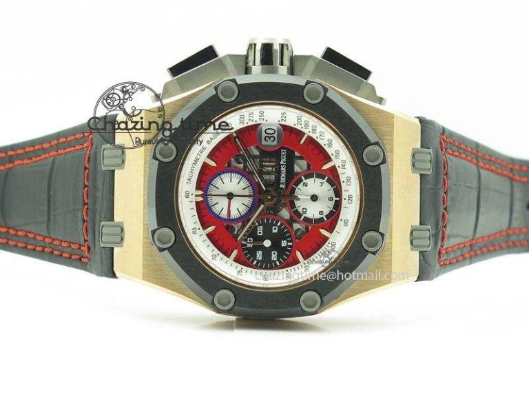 Royal Oak Offshore Ruben Barrichello III RG JF Best Edition On Black Leather Strap A3126